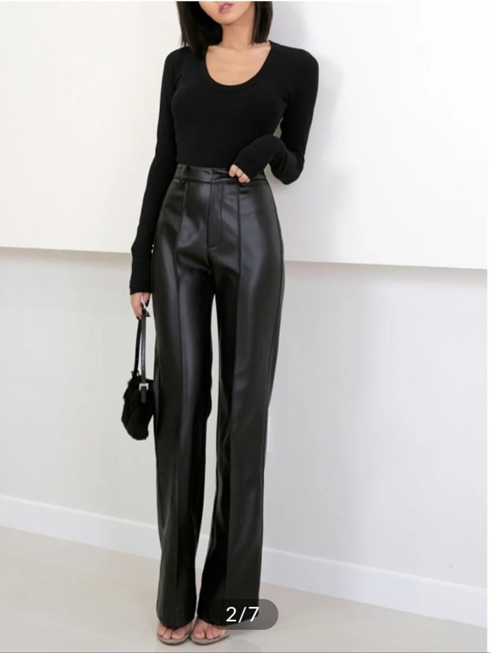 Commense High Waisted Faux Leather Pants
